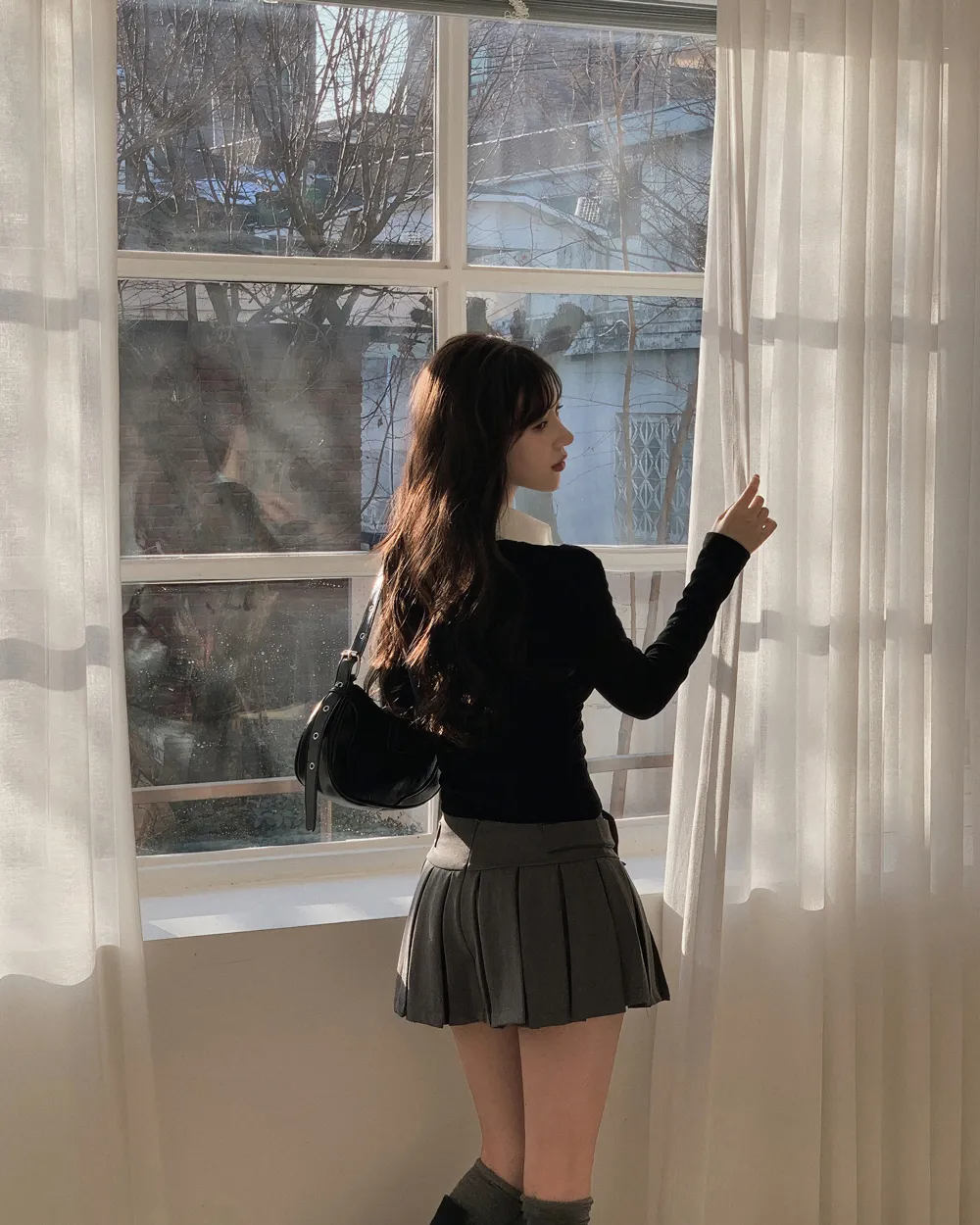 미니 스커트 모델 착용 이미지-S1L33