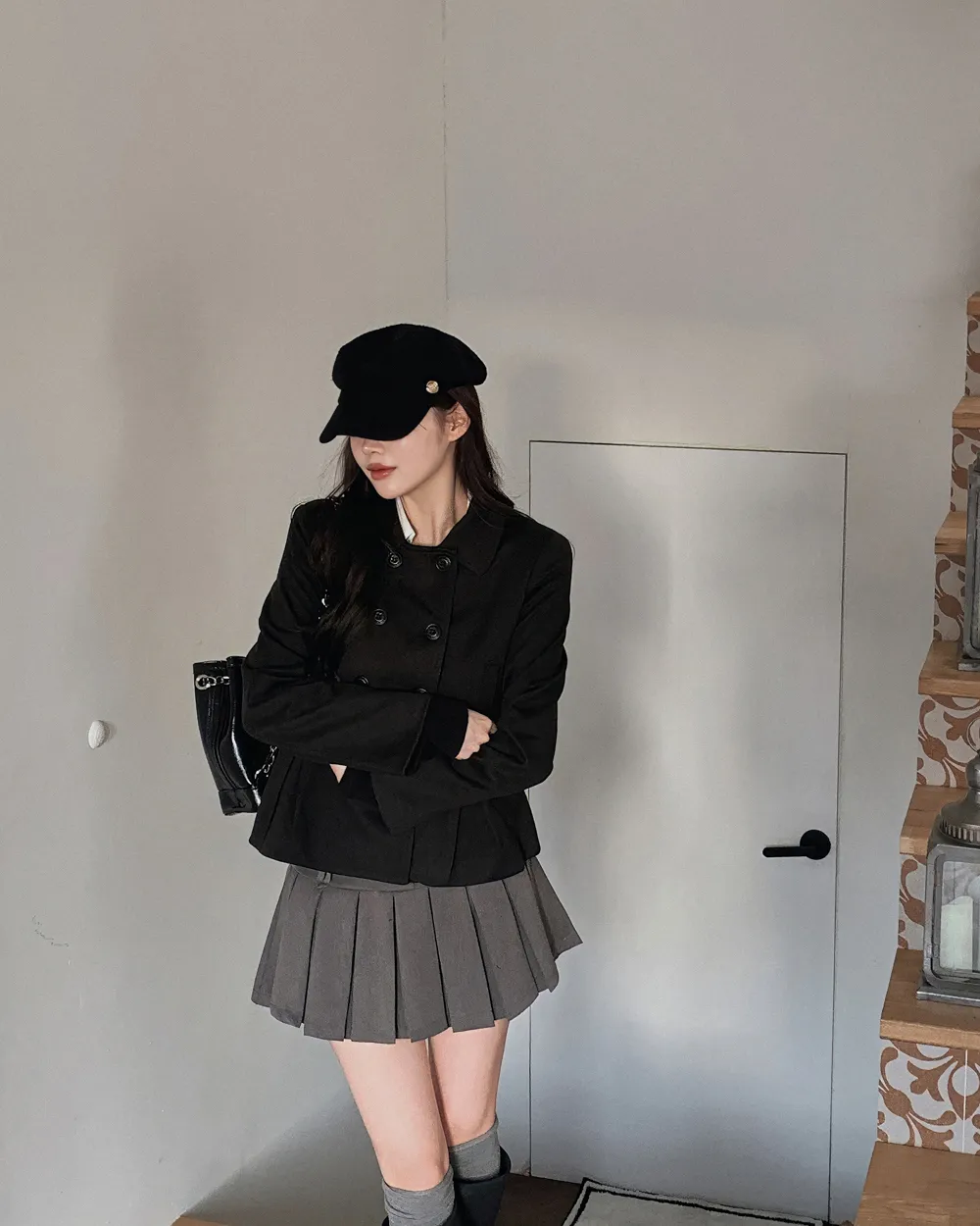 미니 스커트 모델 착용 이미지-S1L56