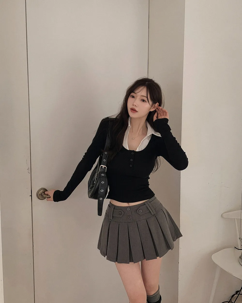 미니 스커트 모델 착용 이미지-S1L30