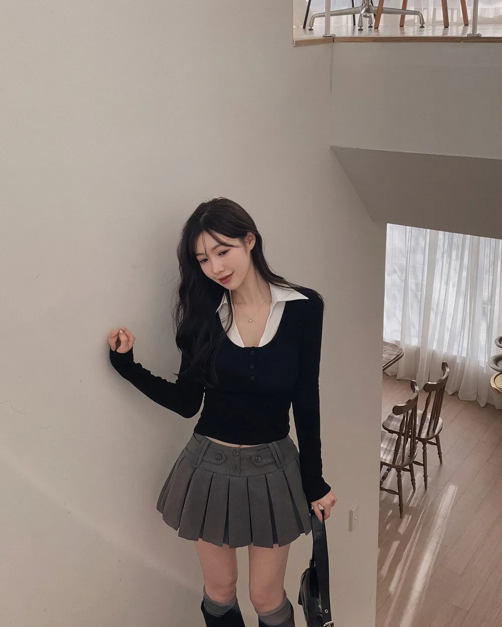 미니 스커트 모델 착용 이미지-S1L39