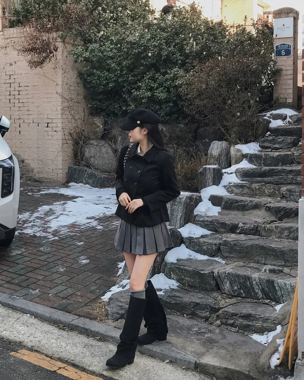 미니 스커트 모델 착용 이미지-S1L57