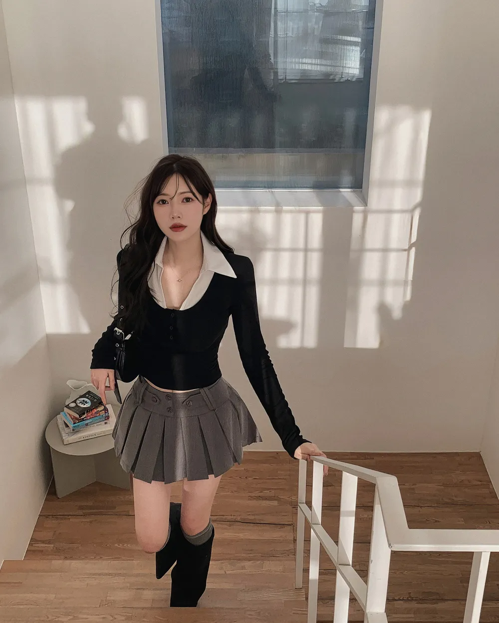 미니 스커트 모델 착용 이미지-S1L37