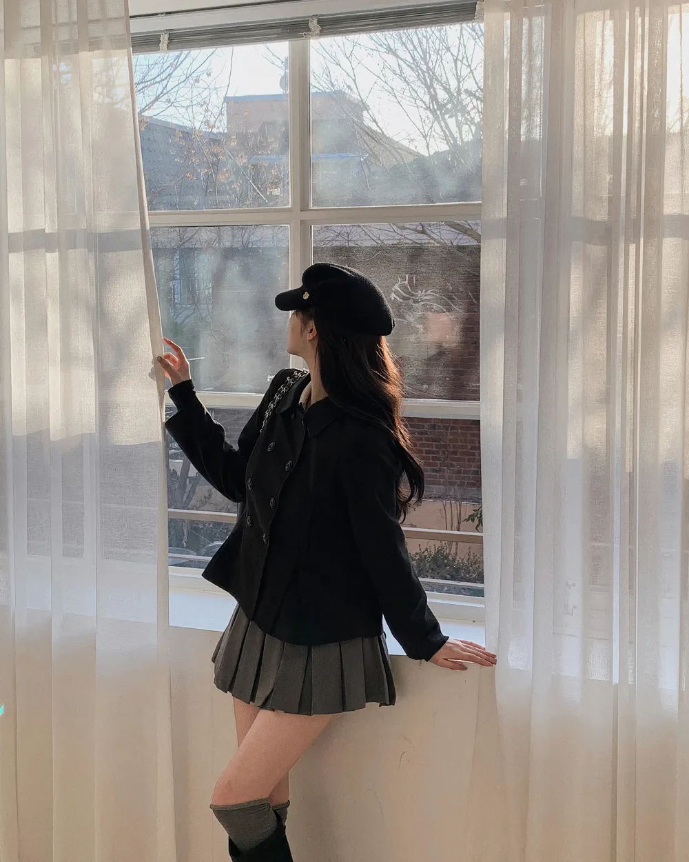 미니 스커트 모델 착용 이미지-S1L52