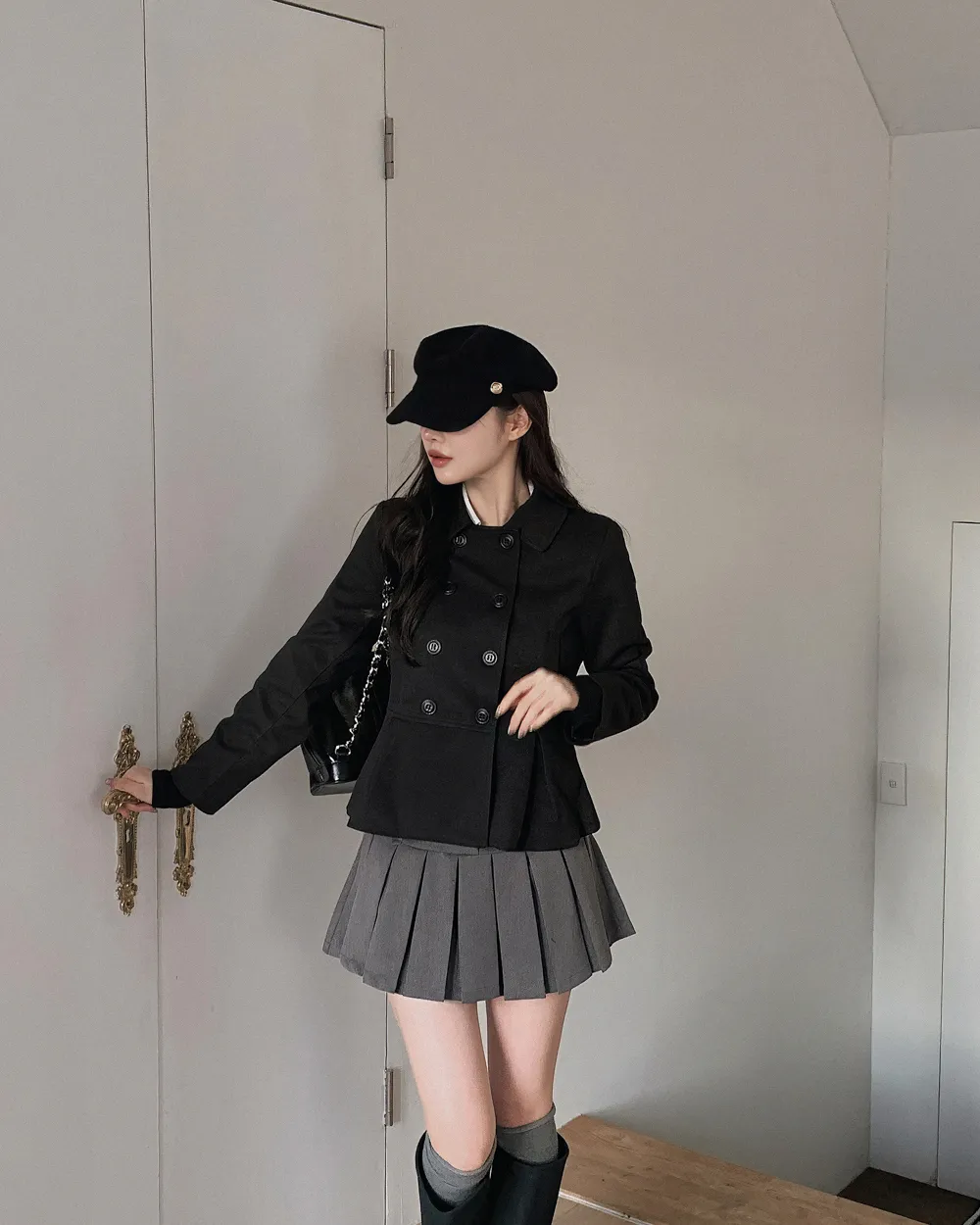 미니 스커트 모델 착용 이미지-S1L48