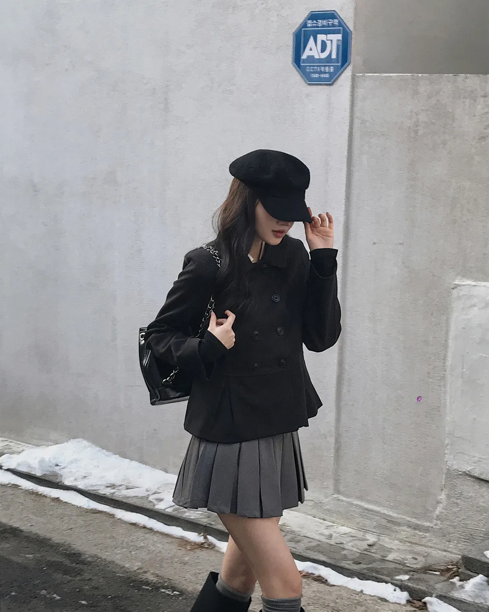 미니 스커트 모델 착용 이미지-S1L54