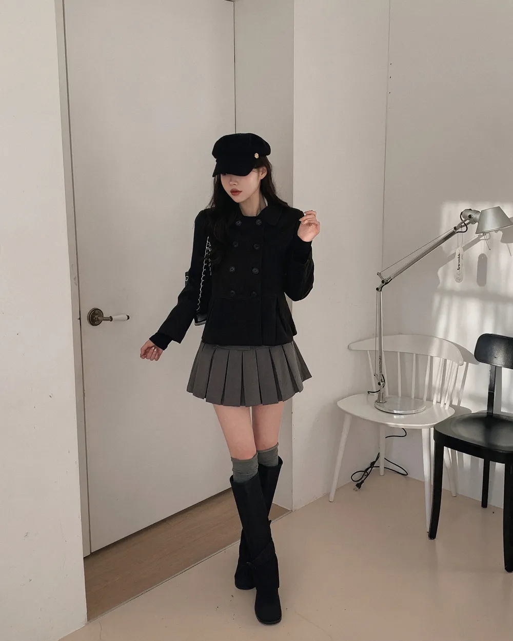 미니 스커트 모델 착용 이미지-S1L74