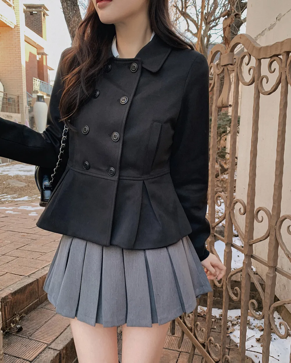 미니 스커트 모델 착용 이미지-S1L60