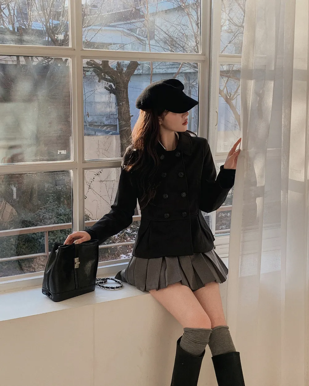 미니 스커트 모델 착용 이미지-S1L65