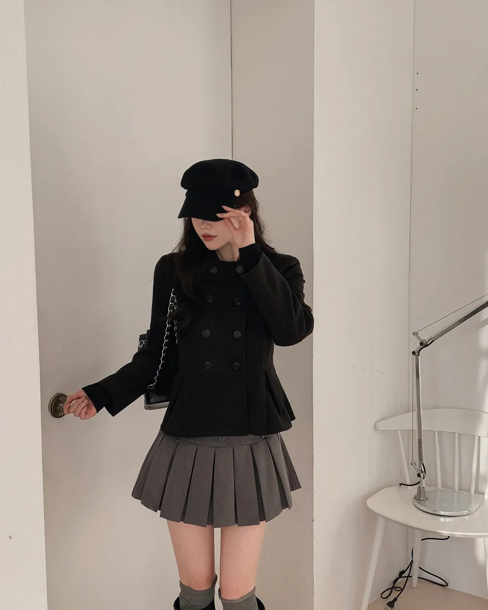 미니 스커트 모델 착용 이미지-S1L75