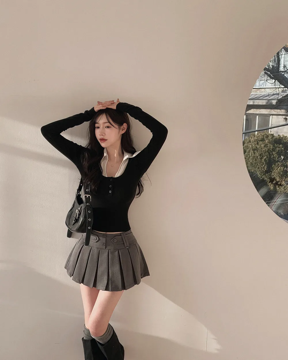 미니 스커트 모델 착용 이미지-S1L36