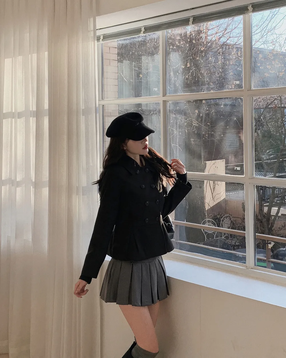 미니 스커트 모델 착용 이미지-S1L58