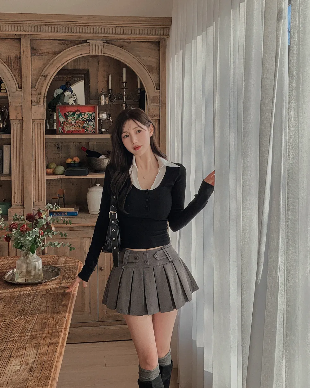 미니 스커트 모델 착용 이미지-S1L20