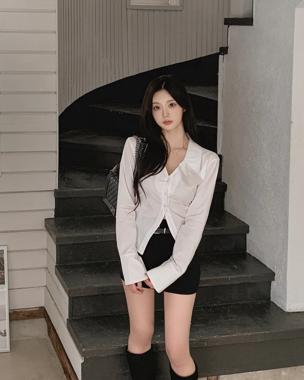 미니 스커트 모델 착용 이미지-S1L46