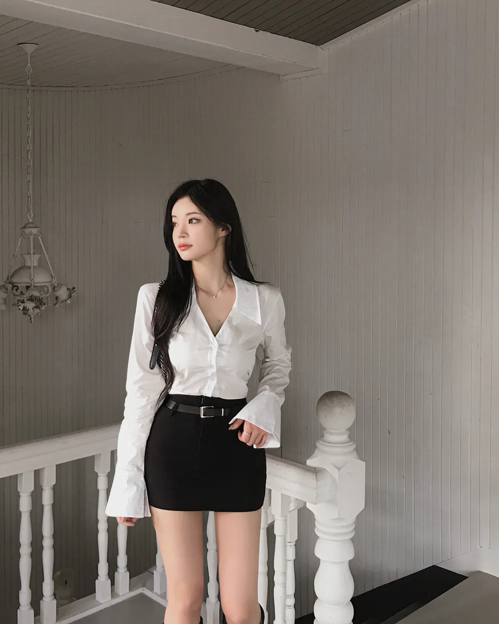 미니 스커트 모델 착용 이미지-S1L25