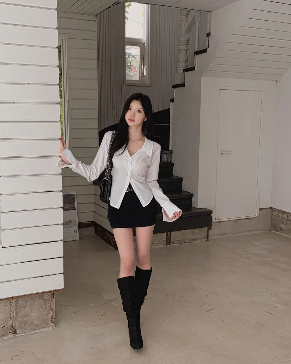 미니 스커트 모델 착용 이미지-S1L24