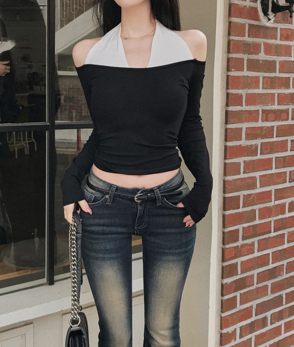 긴팔 티셔츠 모델 착용 이미지-S1L38