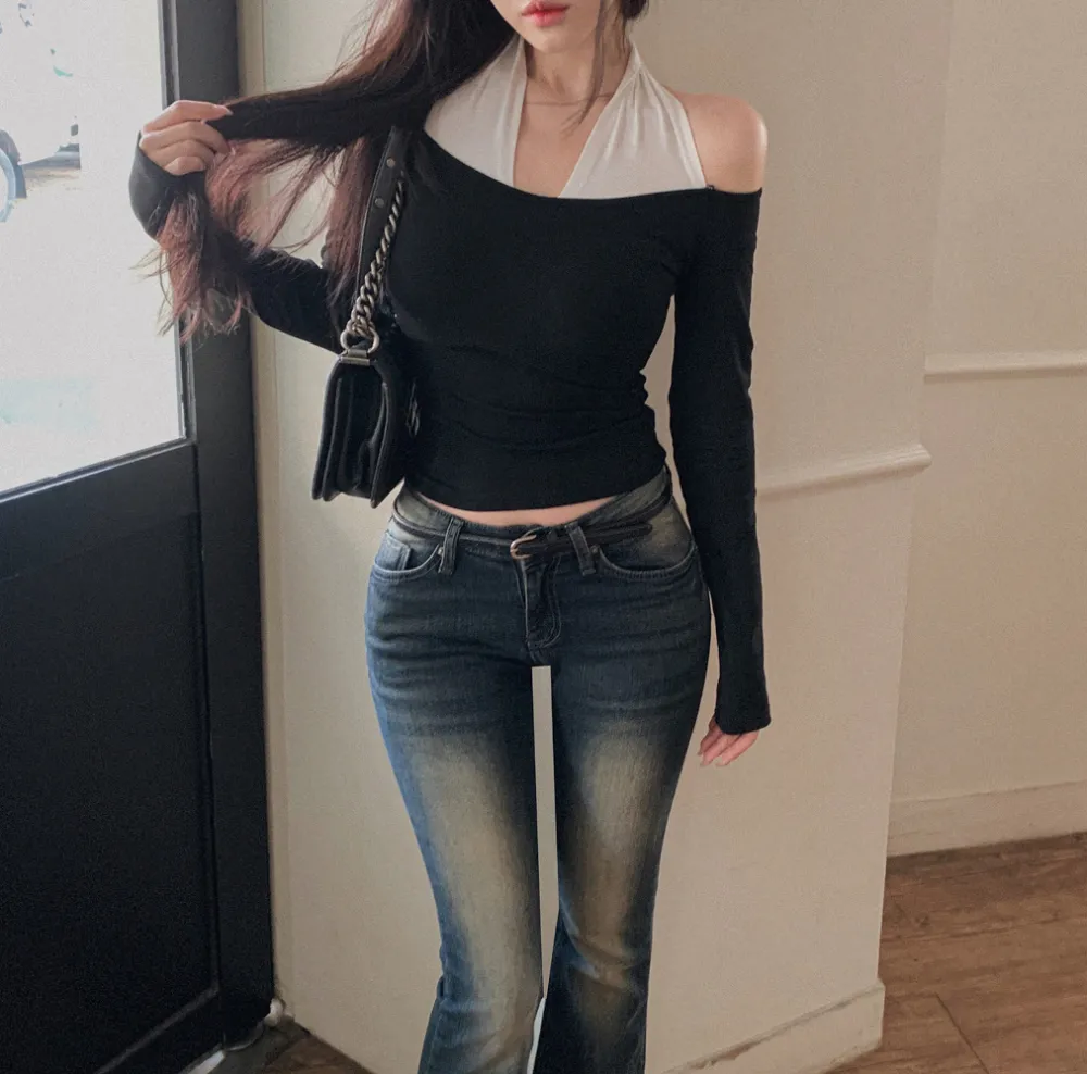 긴팔 티셔츠 모델 착용 이미지-S1L61