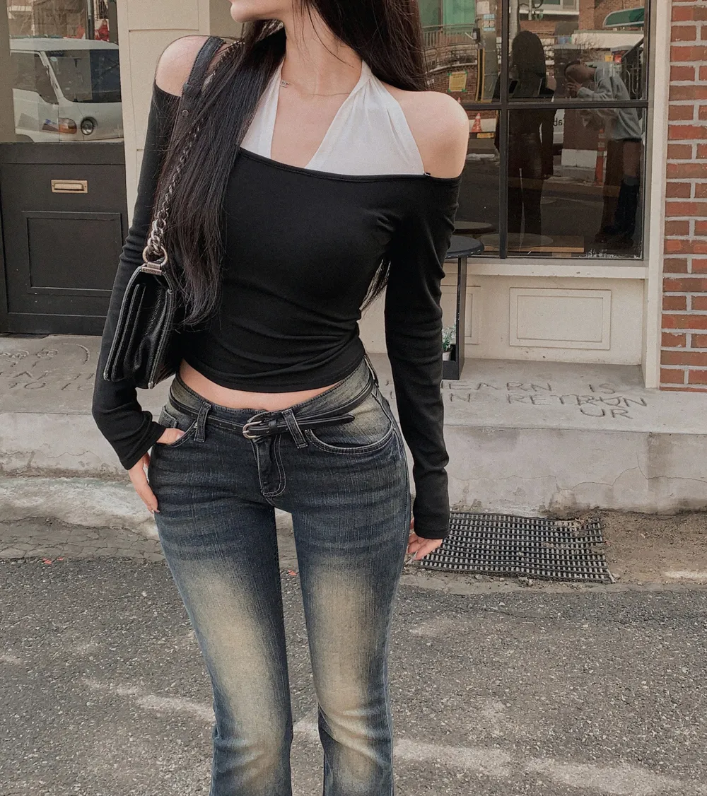 긴팔 티셔츠 모델 착용 이미지-S1L70