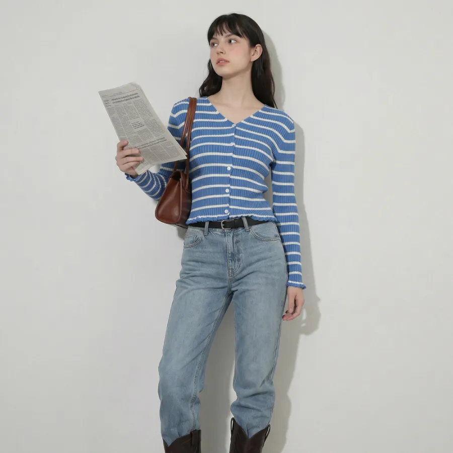 긴팔 티셔츠 모델 착용 이미지-S1L11