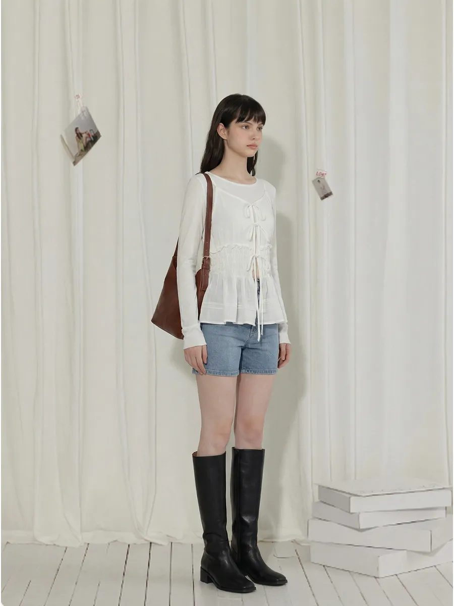 민소매 모델 착용 이미지-S1L11