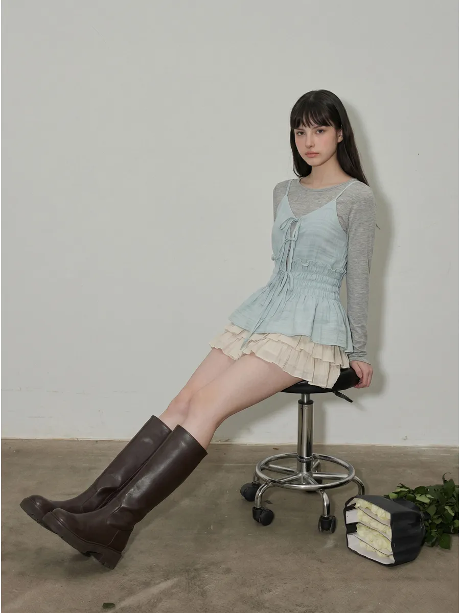 민소매 모델 착용 이미지-S1L19