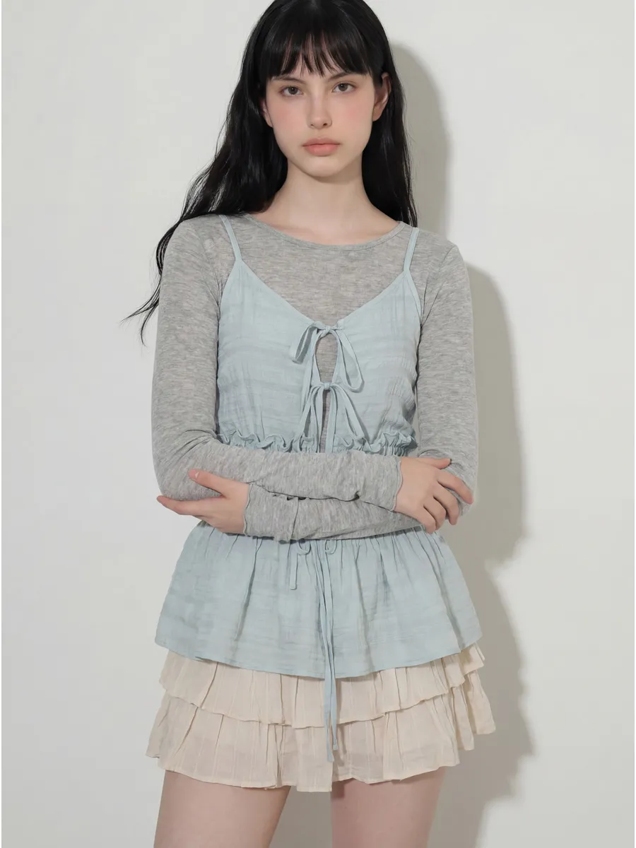 민소매 모델 착용 이미지-S1L26