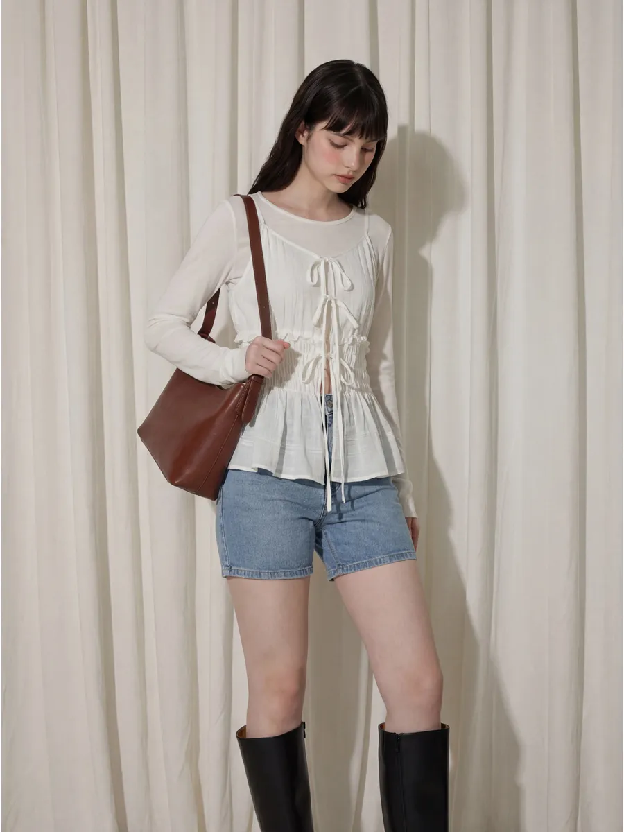 민소매 모델 착용 이미지-S1L14