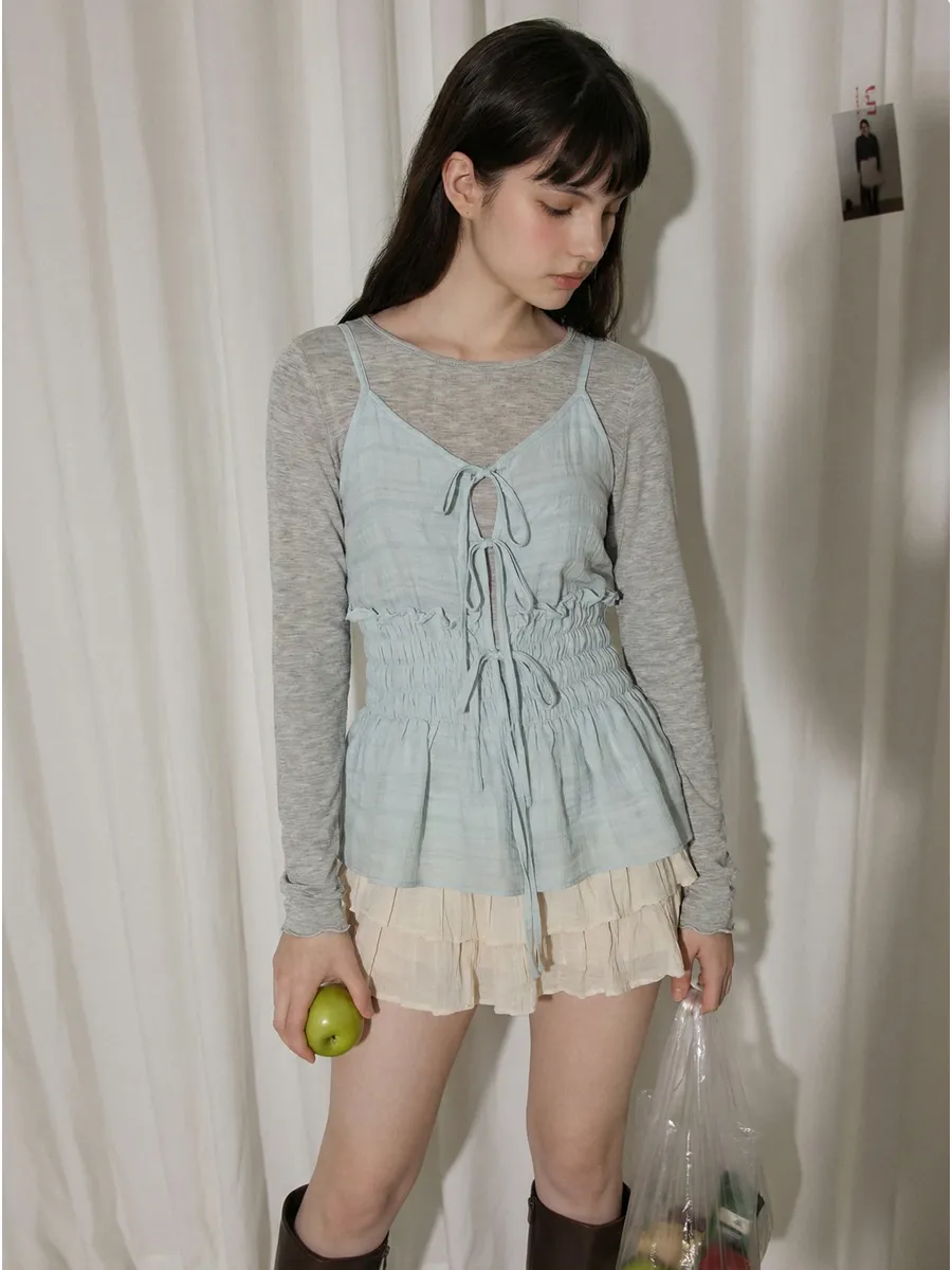 민소매 모델 착용 이미지-S1L15