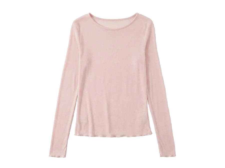 긴팔 티셔츠 베이비핑크 색상 이미지-S2L2