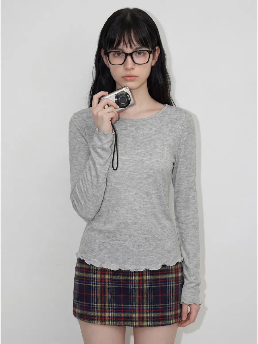 긴팔 티셔츠 모델 착용 이미지-S1L21