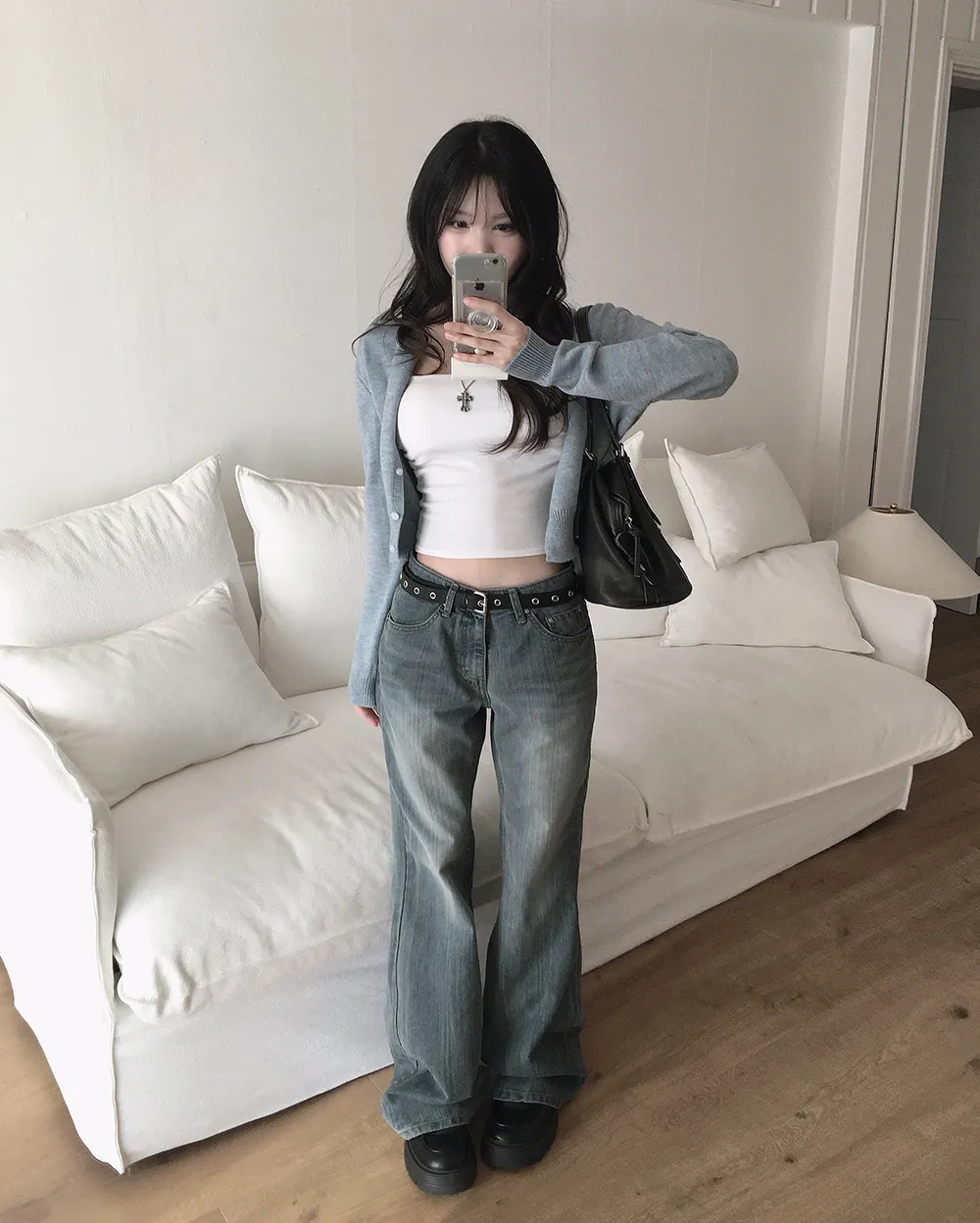 카디건 모델 착용 이미지-S3L42