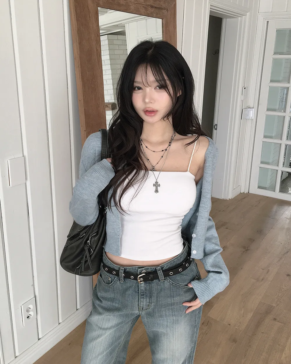 카디건 모델 착용 이미지-S3L34