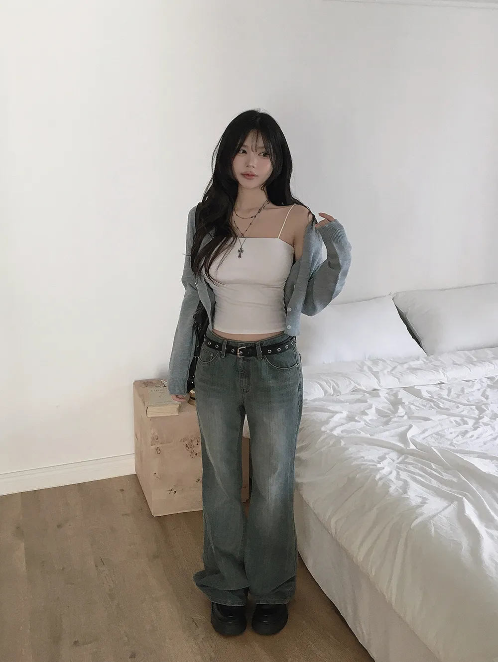 카디건 모델 착용 이미지-S3L39