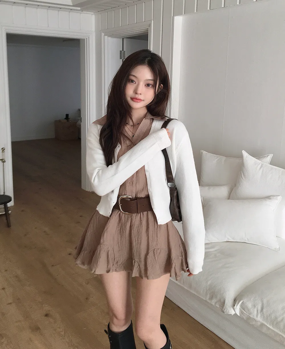 카디건 모델 착용 이미지-S3L53