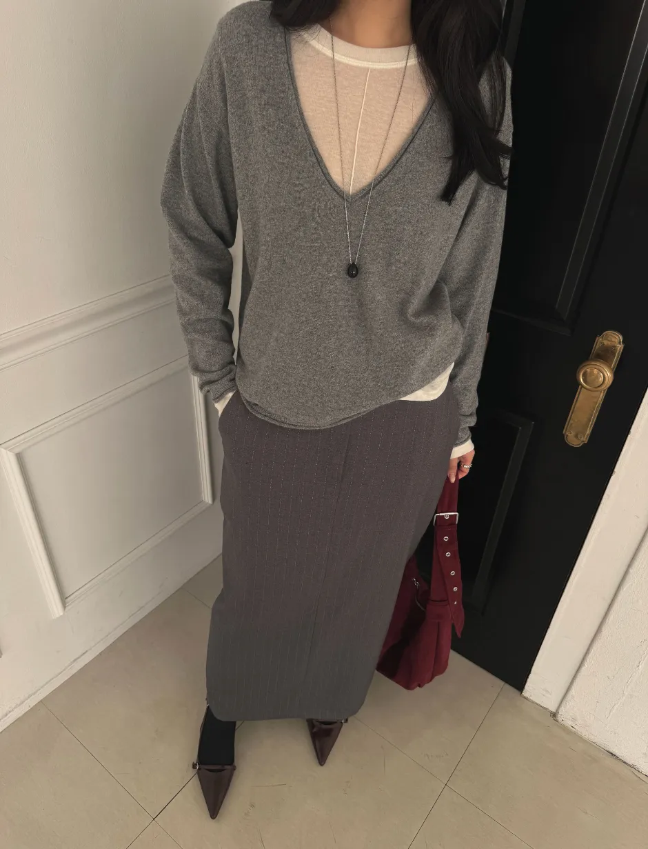 긴팔 티셔츠 모델 착용 이미지-S1L28