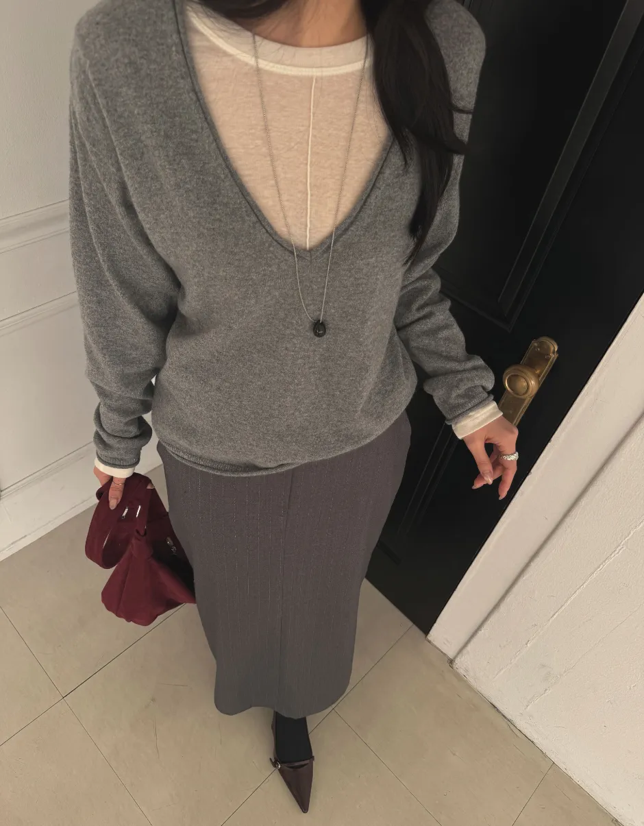 긴팔 티셔츠 모델 착용 이미지-S1L26