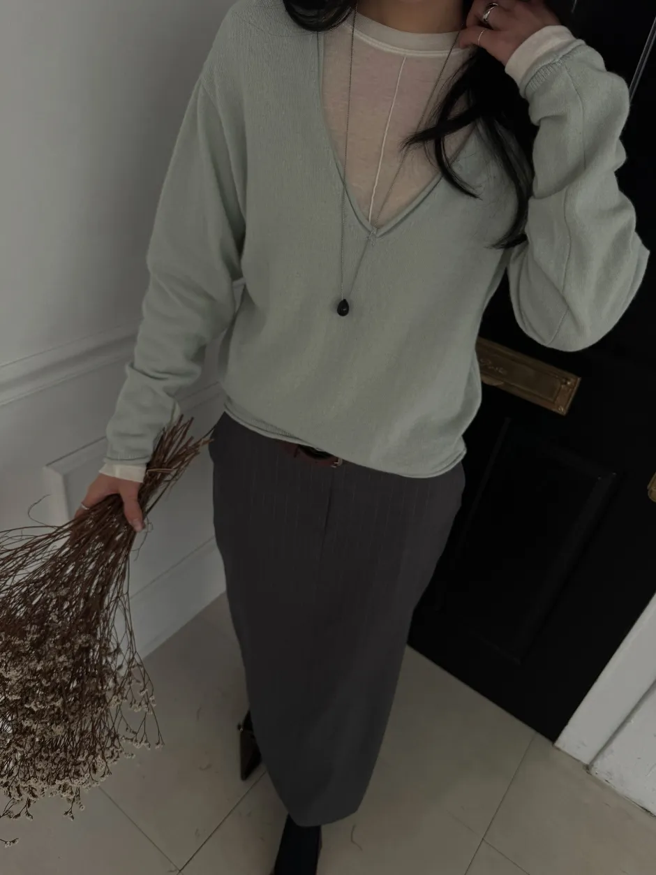 긴팔 티셔츠 모델 착용 이미지-S1L16