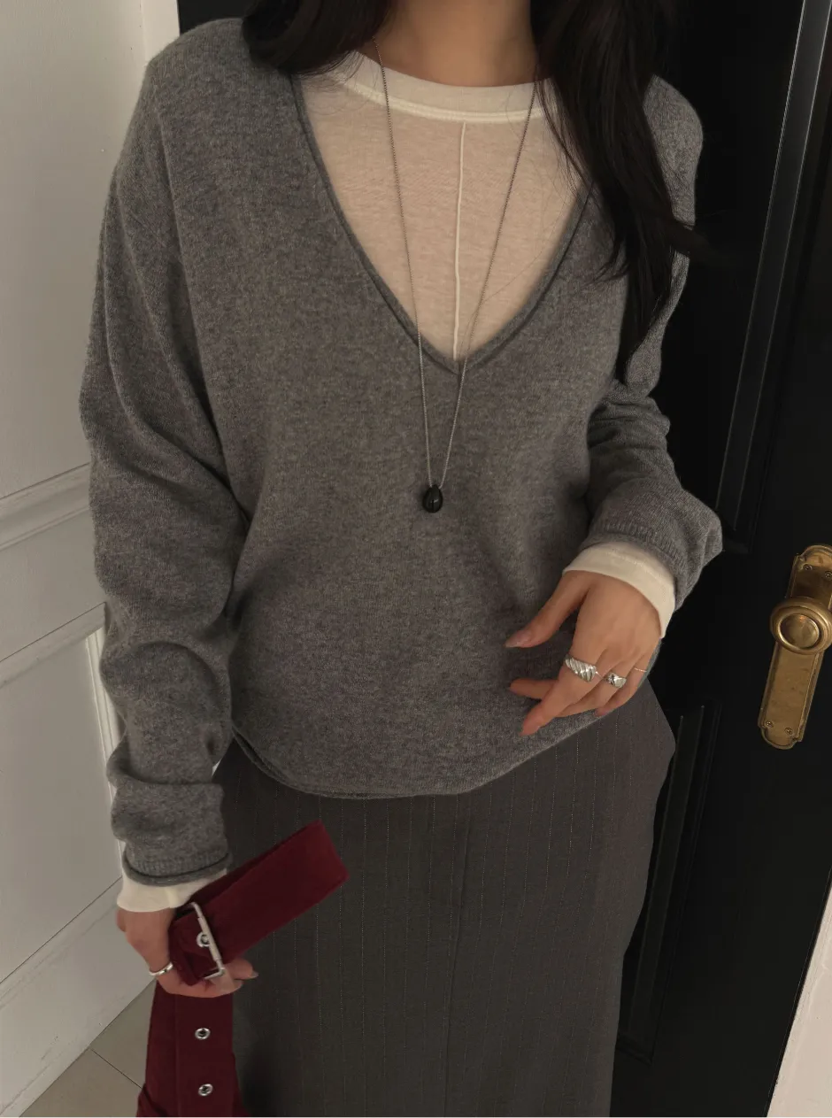 긴팔 티셔츠 모델 착용 이미지-S1L20