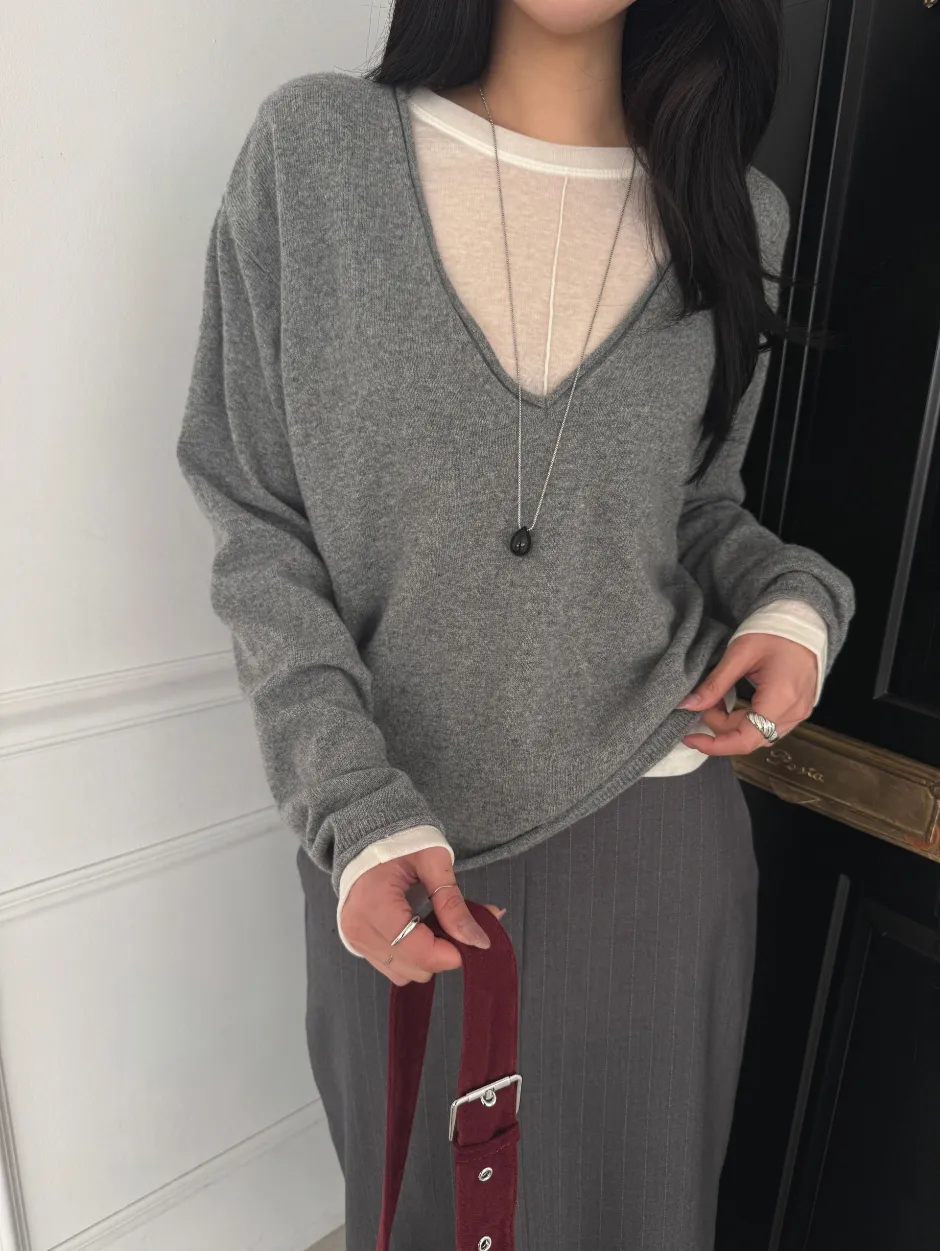 긴팔 티셔츠 모델 착용 이미지-S1L17