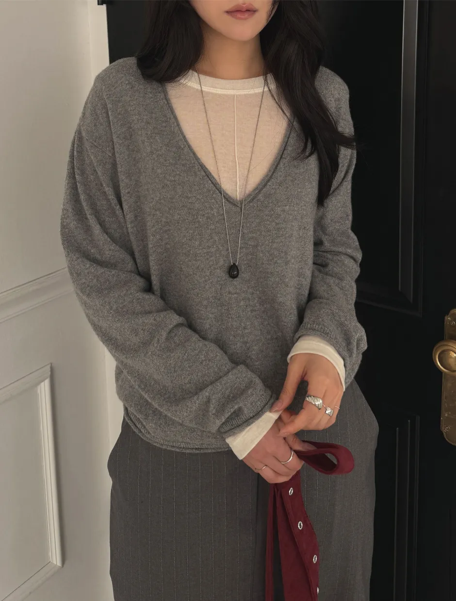 긴팔 티셔츠 모델 착용 이미지-S1L24