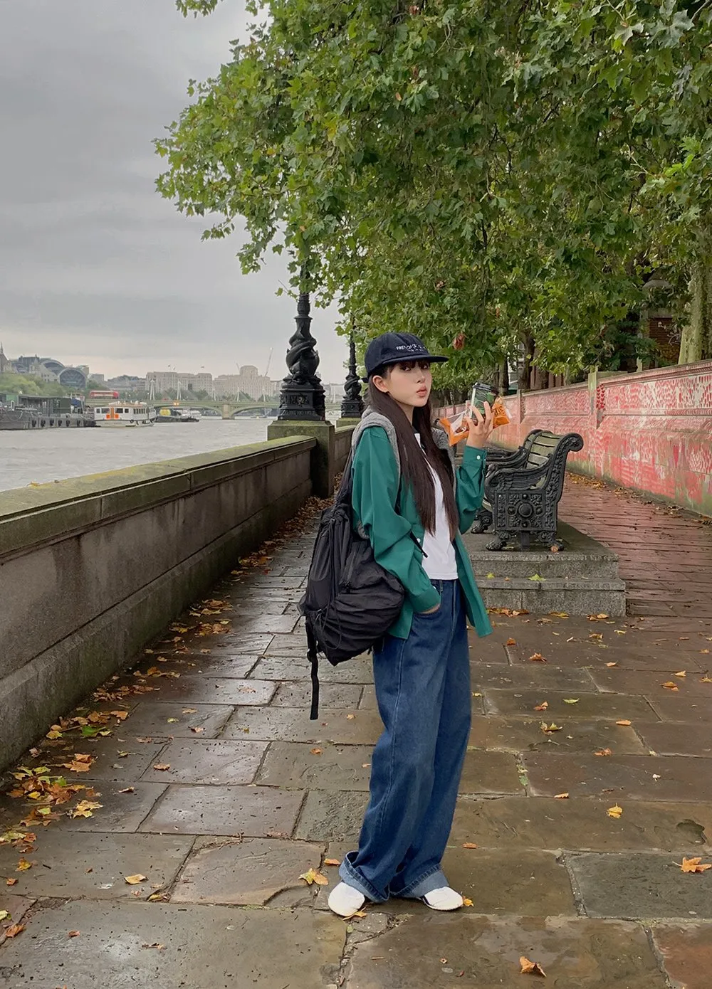 런던무드 오버핏 반팔셔츠