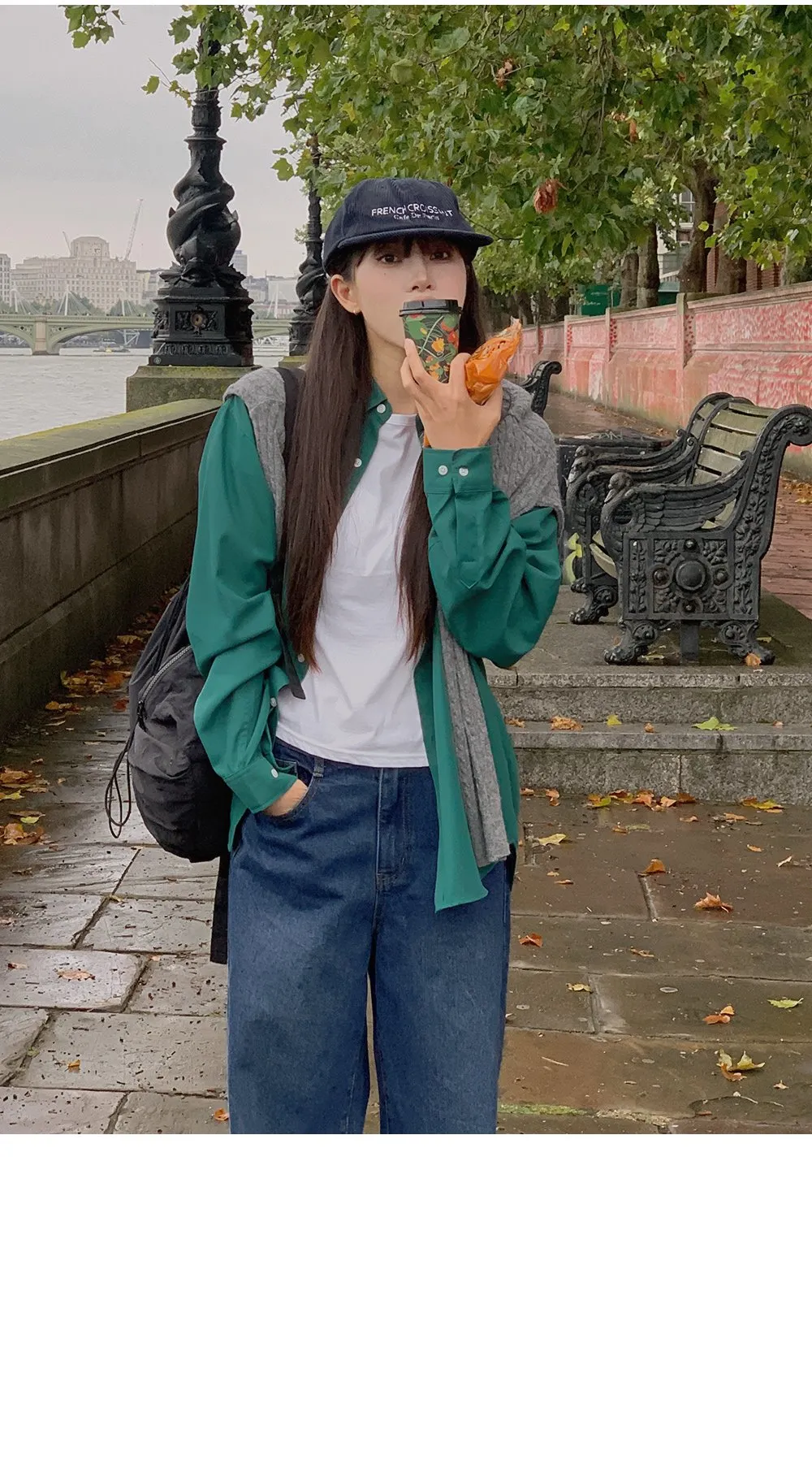 런던무드 오버핏 반팔셔츠