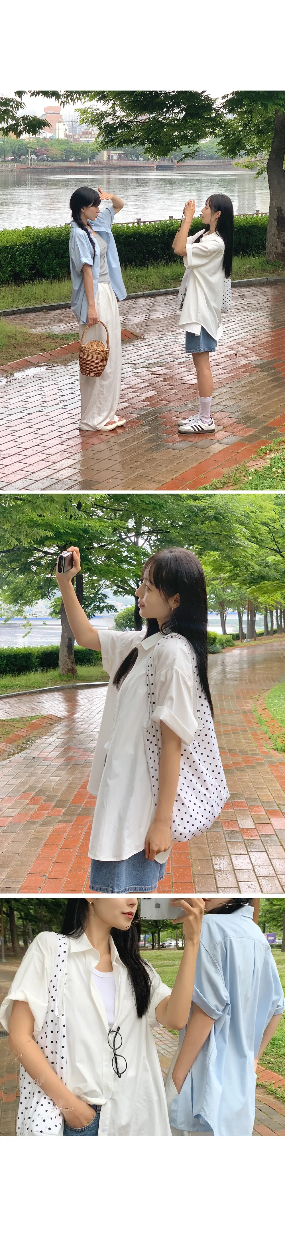 런던무드 오버핏 반팔셔츠