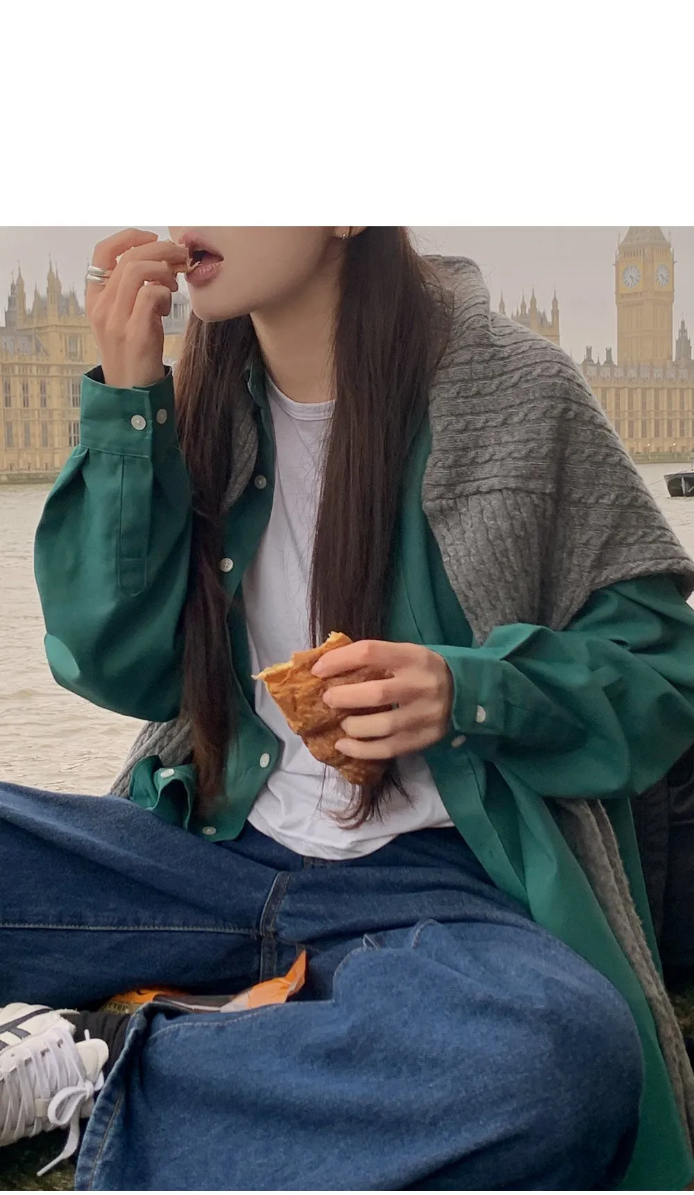 런던무드 오버핏 반팔셔츠