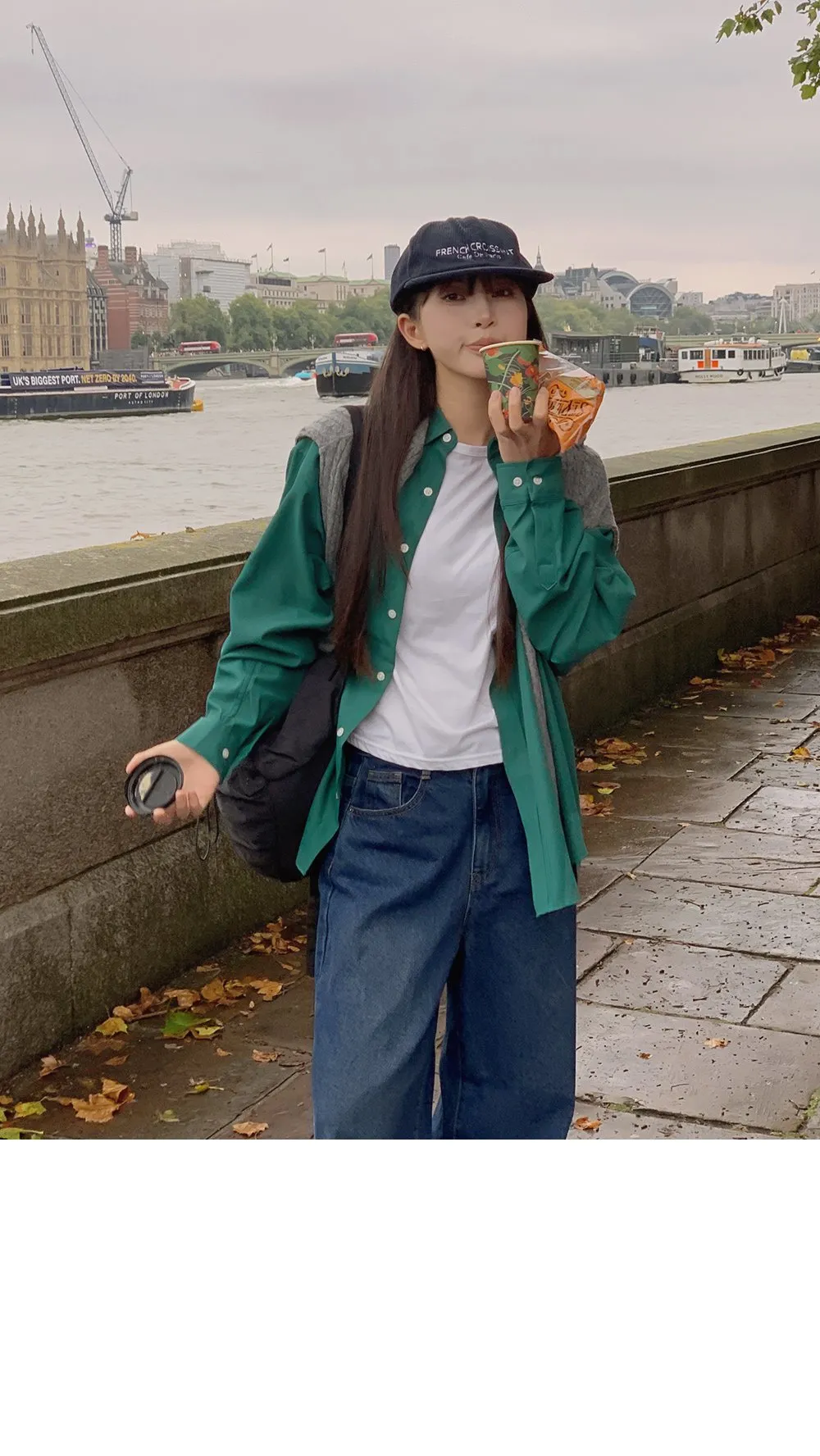 런던무드 오버핏 반팔셔츠