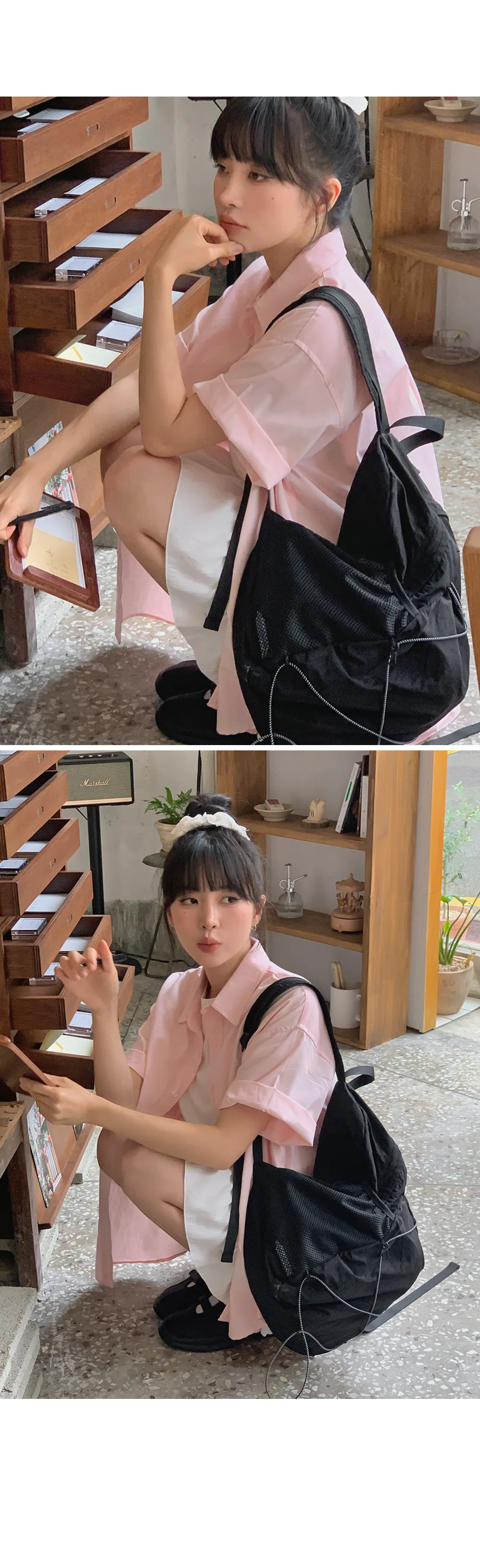 런던무드 오버핏 반팔셔츠