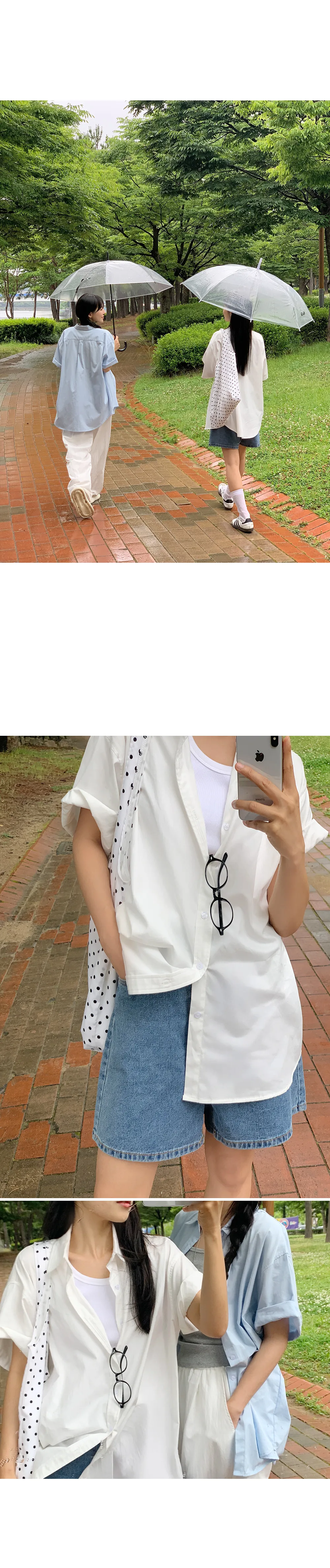 런던무드 오버핏 반팔셔츠