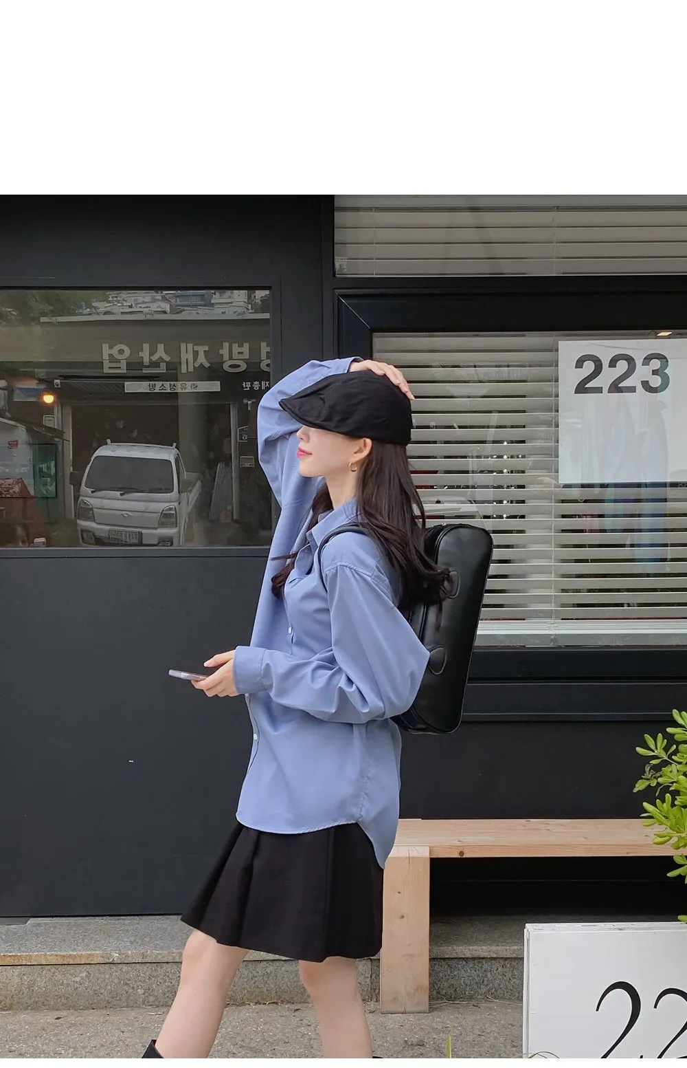 런던무드 오버핏 반팔셔츠