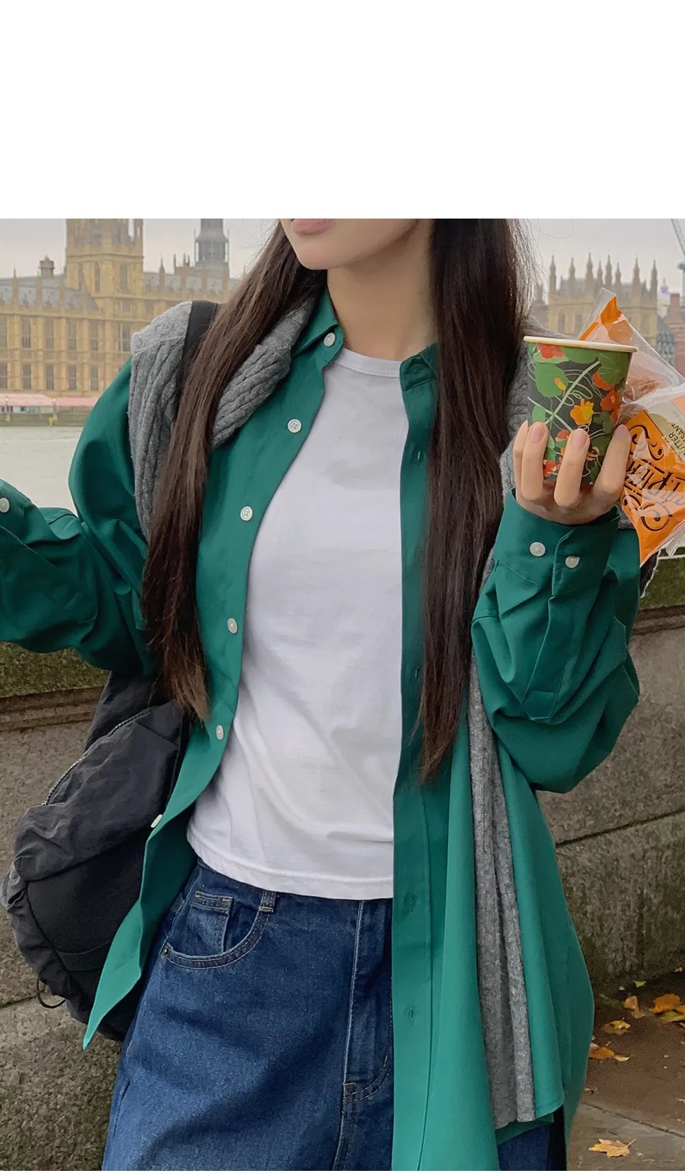 런던무드 오버핏 반팔셔츠