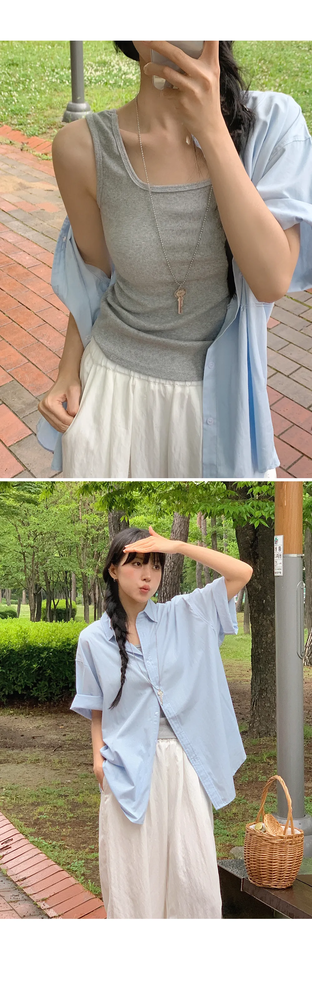 런던무드 오버핏 반팔셔츠